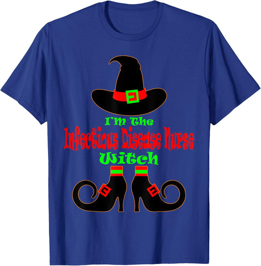 Infectious Disease Nurse Shirt Halloween Witch Hat Nursing T-Shirt - T-Shirt | Royal