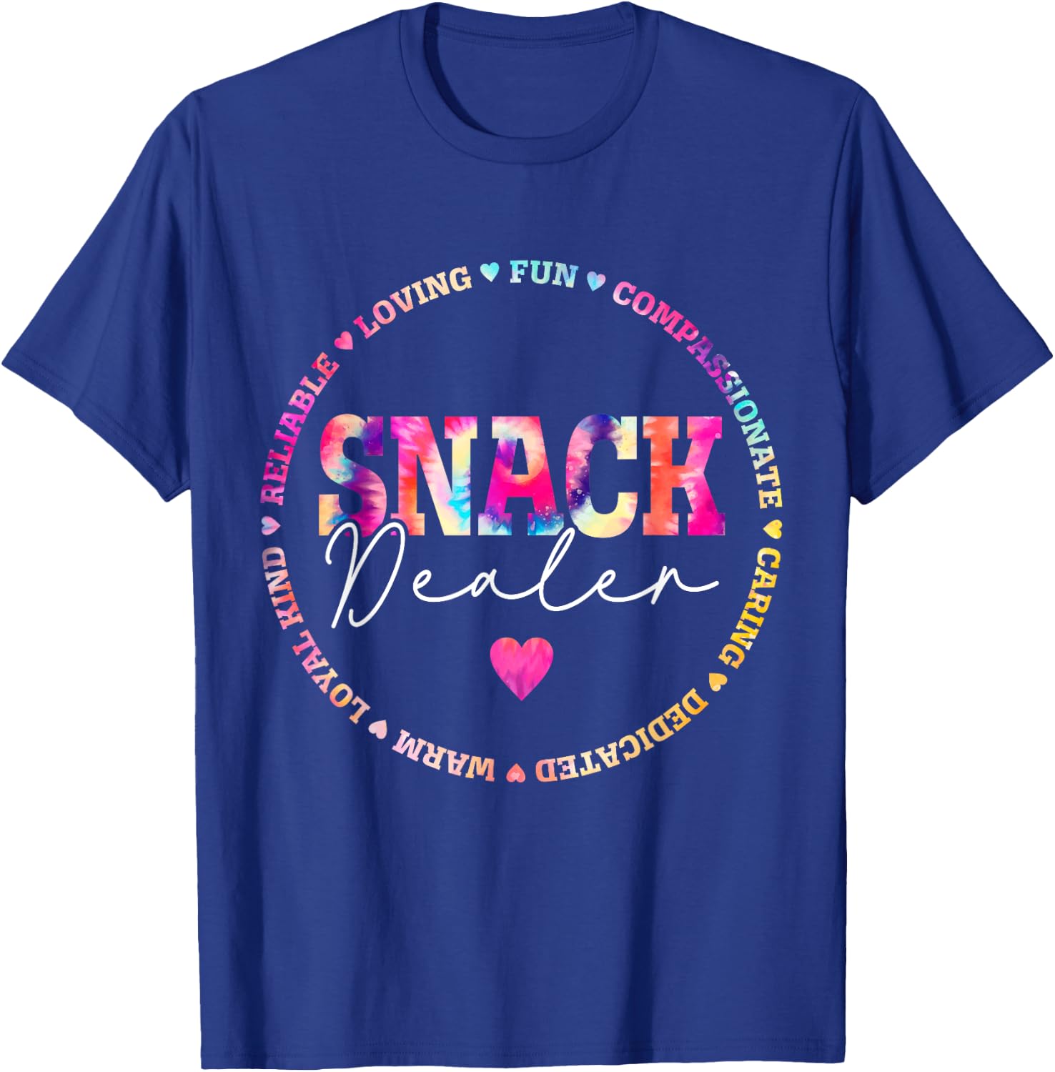 Tie Dye Snack Dealer Appreciation Funny Lunch Lady Crew T-Shirt - T-Shirt | Royal