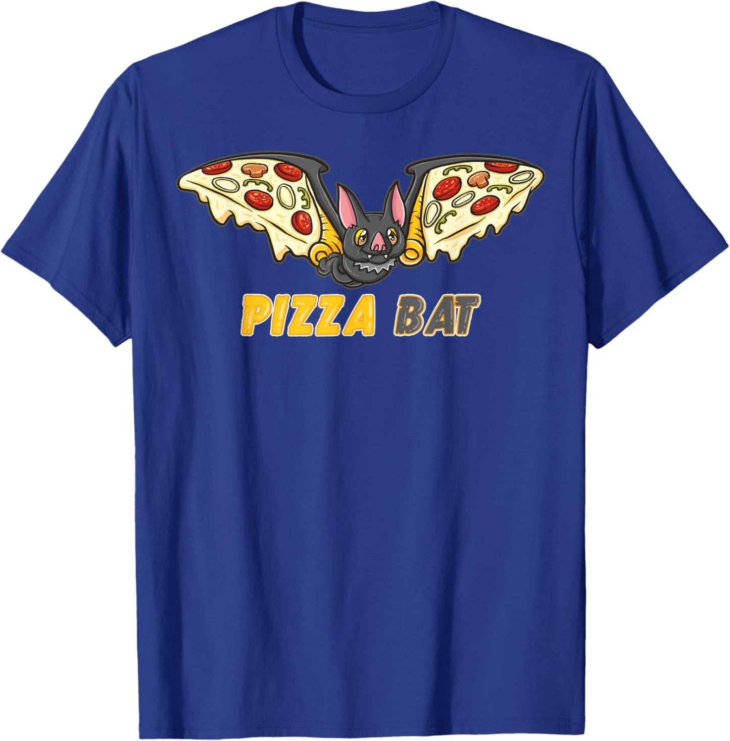 Pizza Bat Delicious Cheesy Pizza Lover Halloween Costume T-Shirt - T-Shirt | Royal