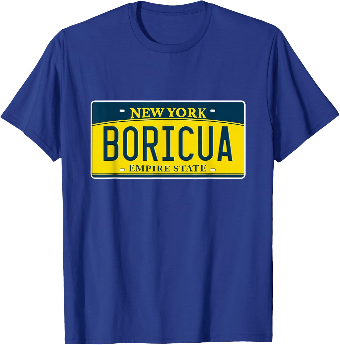 Boricua Nuyorican Puerto Rican NY New York US License Plate T-Shirt - T-Shirt | Royal