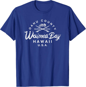 Waimea Bay North Shore Oahu Haleiwa Vintage T-Shirt - T-Shirt | Royal