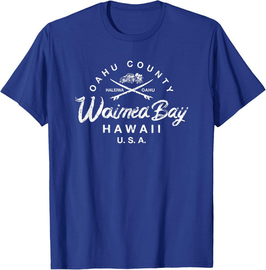 Waimea Bay North Shore Oahu Haleiwa Vintage T-Shirt - T-Shirt | Royal
