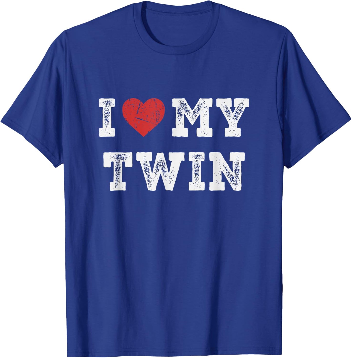 I Love My Twin - I Heart My Twin Funny T-Shirt - T-Shirt | Royal
