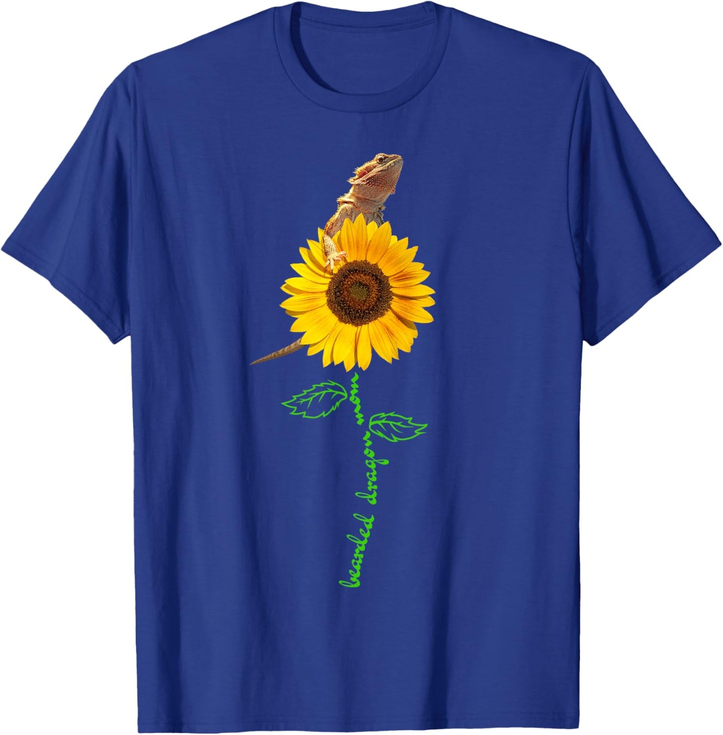 Bearded Dragon Mom Sunflower Pogona Beardie Pet Lovers Owner T-Shirt - T-Shirt | Royal
