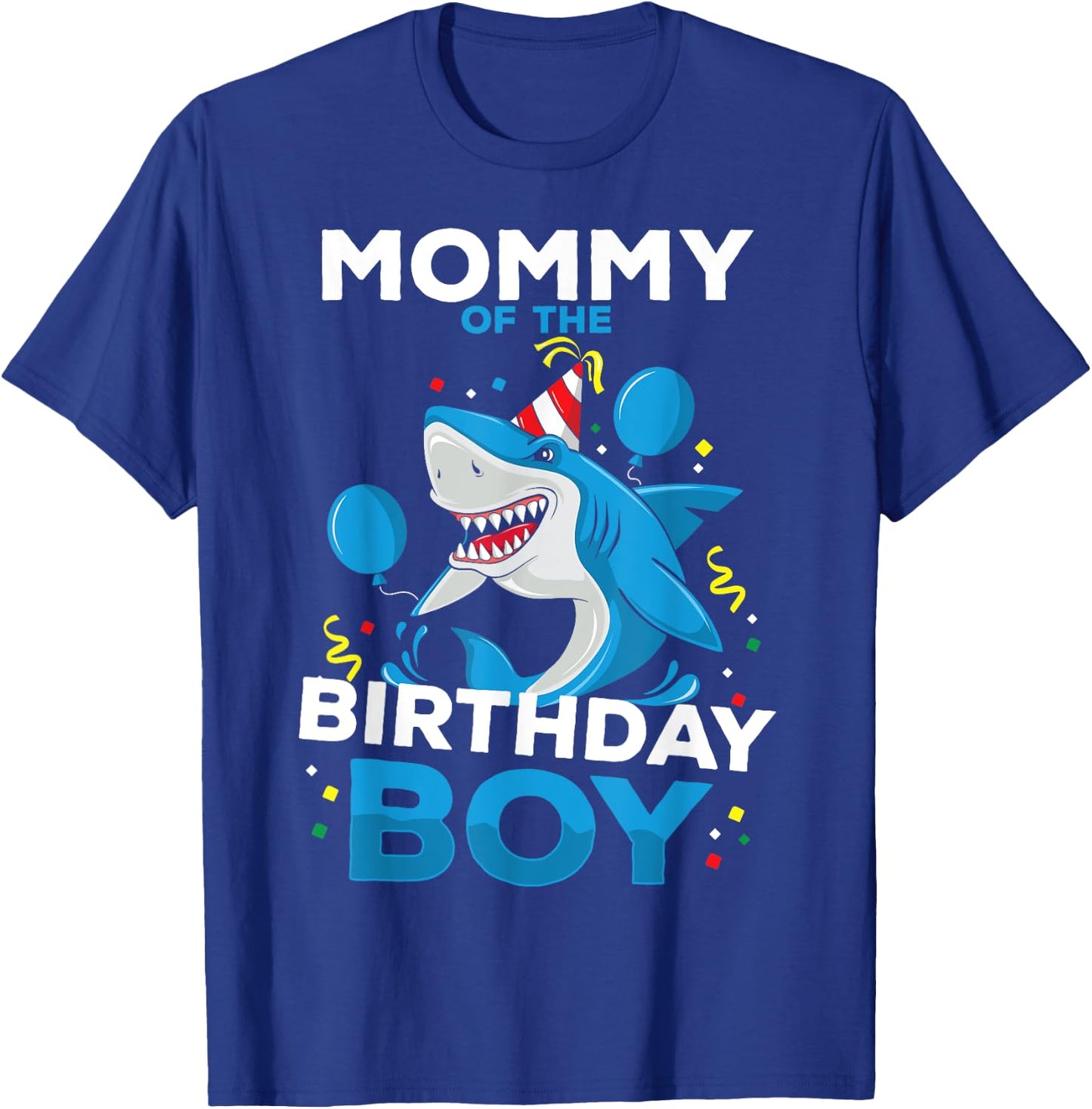 Mommy of The Birthday Boy Shark Ocean Theme Matching Family T-Shirt - T-Shirt | Royal