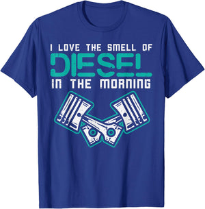 Mechanic Love Smell of Diesel in Morning Funny Car Auto Men T-Shirt - T-Shirt | Royal