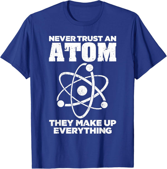 Funny Atom Art Men Women Stem Molecule Chemistry Teacher T-Shirt - T-Shirt | Royal