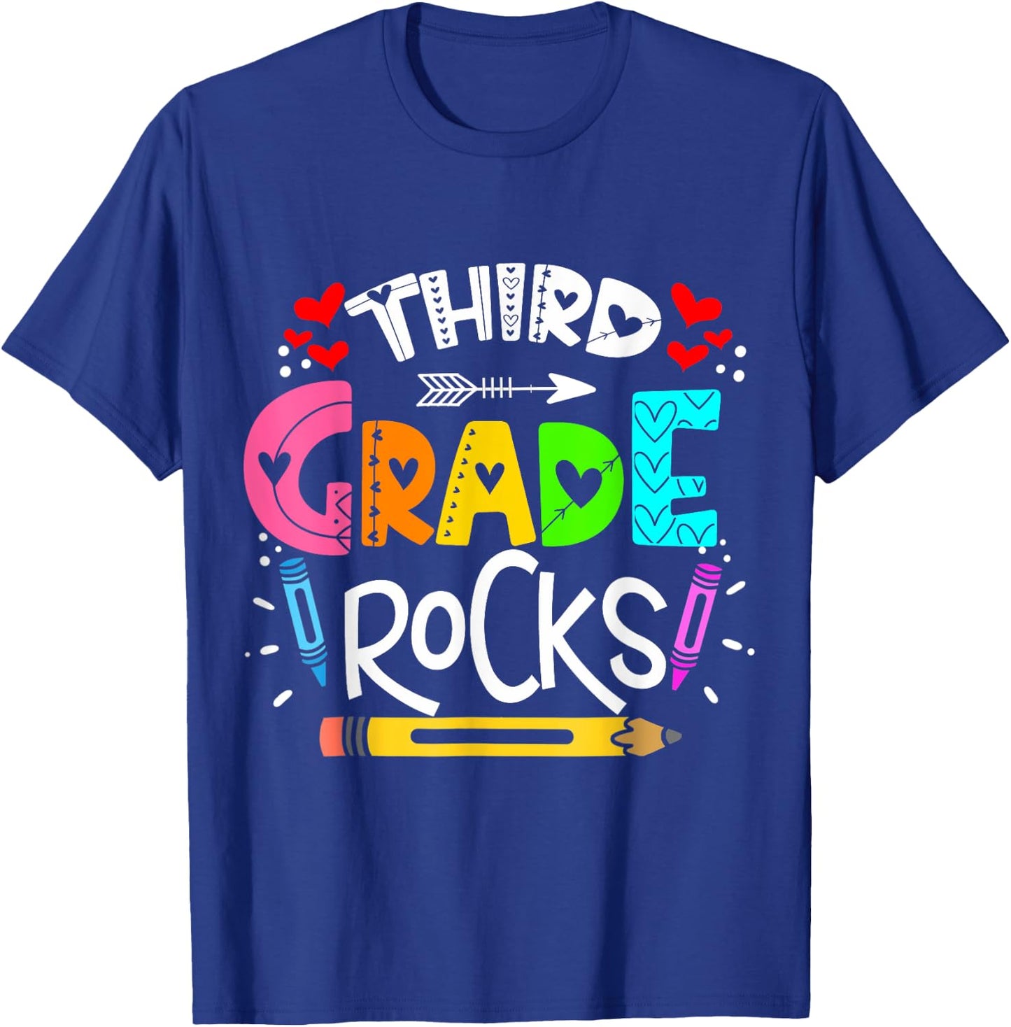3rd Grade Rocks Rocking 3rd Grade Teacher T-Shirt - T-Shirt | Royal