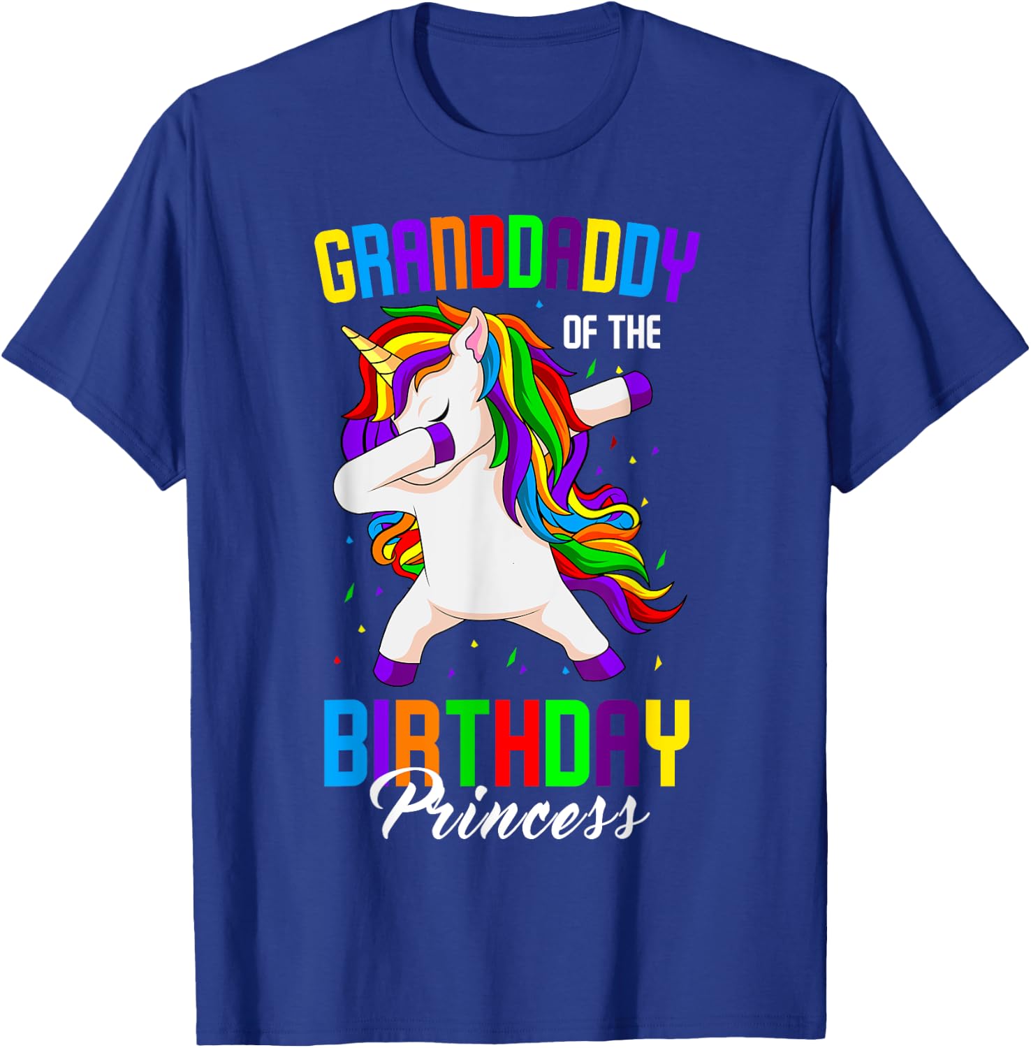 Granddaddy of the Birthday Princess Unicorn Dabbing Party T-Shirt - T-Shirt | Royal