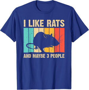 Funny Rat Design Rat Lover Men Women Mouse Rodent Introvert , Black T-Shirt - T-Shirt | Royal