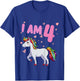 Unicorn Girl 4th Birthday 4 Years Old Girls Unicorn Birthday T-Shirt - T-Shirt | Royal