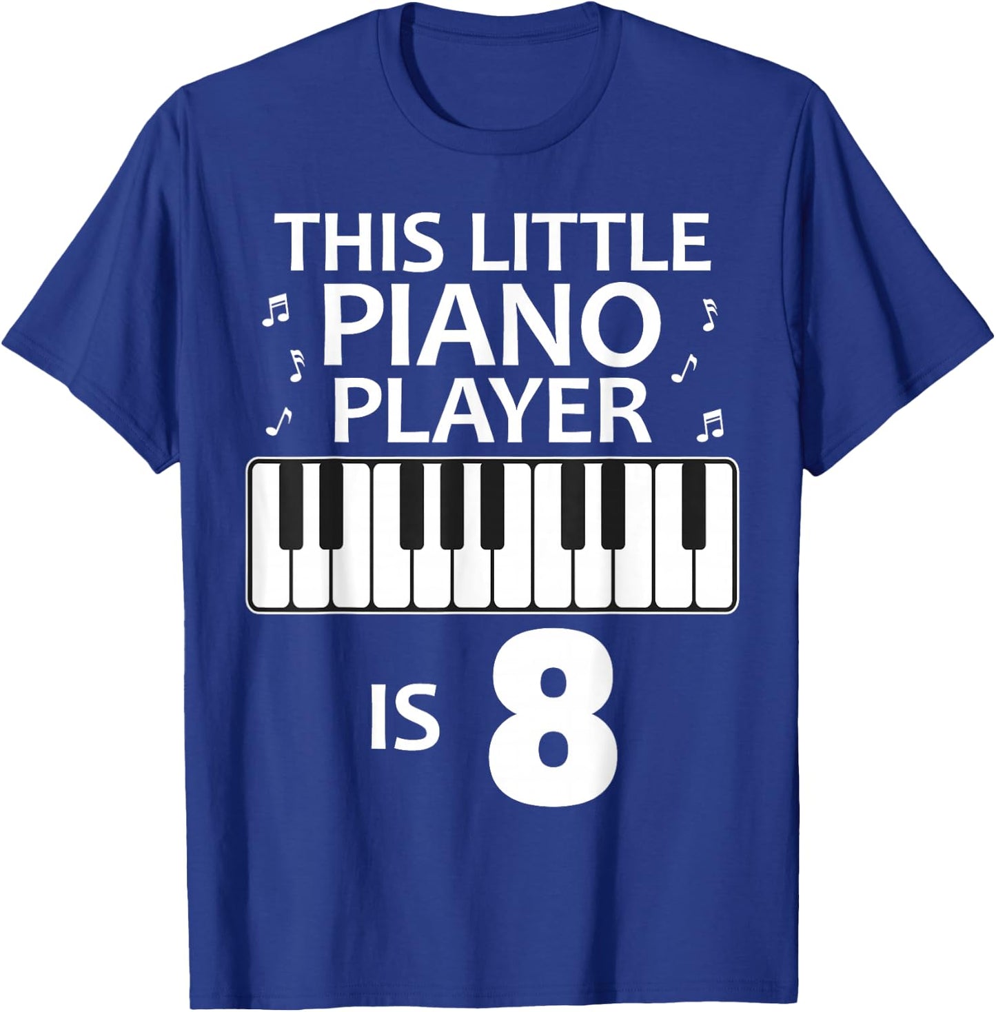 8th Birthday Girls Piano Pianist 8 Year Old Funny B-Day T-Shirt - T-Shirt | Royal