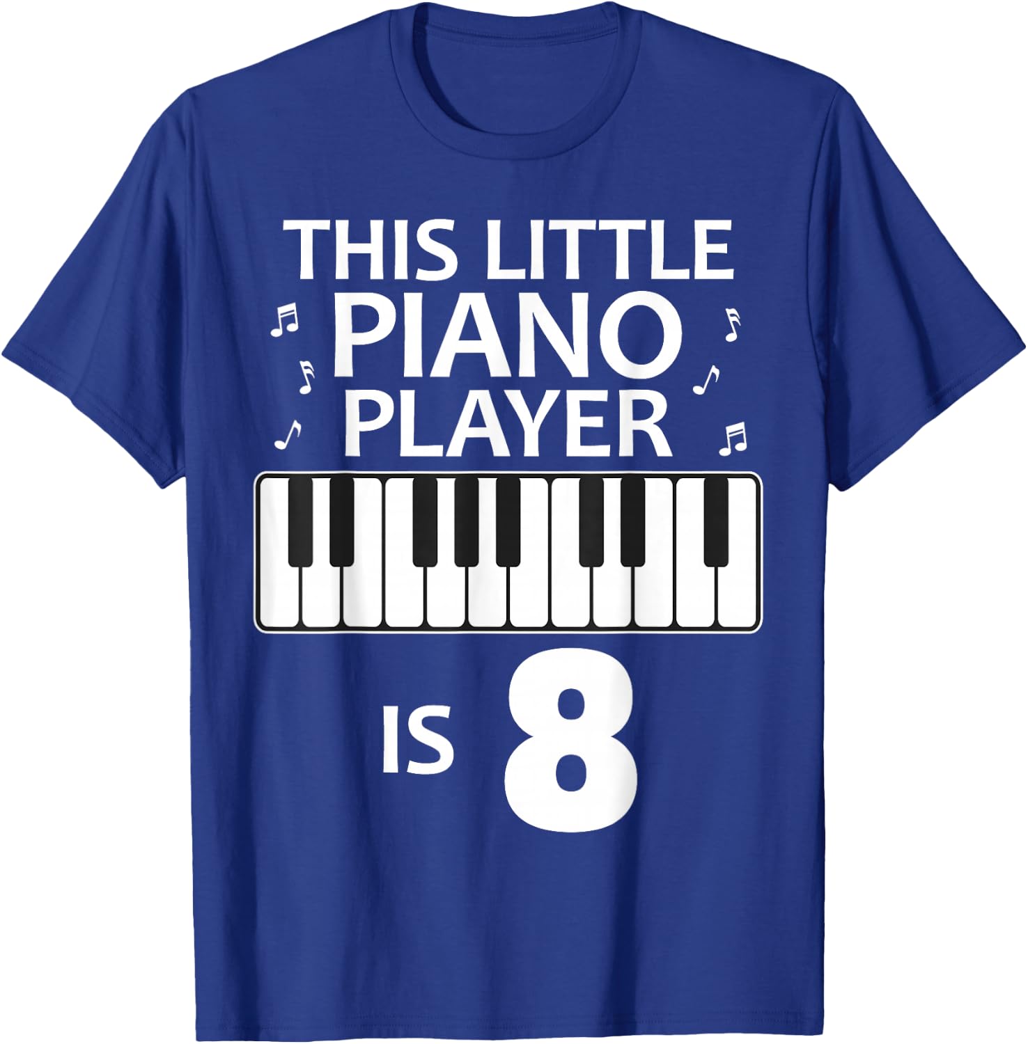 8th Birthday Girls Piano Pianist 8 Year Old Funny B-Day T-Shirt - T-Shirt | Royal