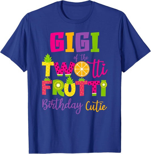 Cute Gigi Twotii Frutti Birthday Family 2nd Birthday Girl T-Shirt - T-Shirt | Royal