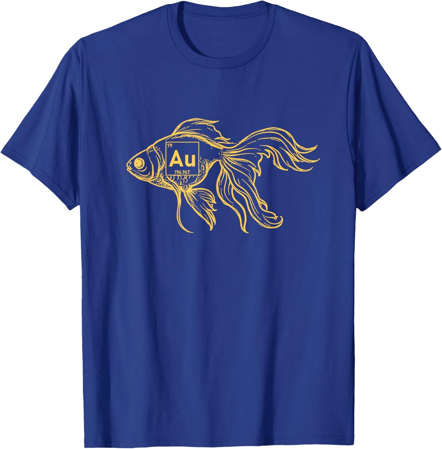 Science Teacher Chemistry Scientist Periodic Goldfish T-Shirt - T-Shirt | Royal