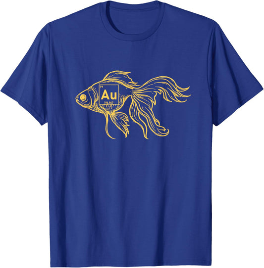 Science Teacher Chemistry Scientist Periodic Goldfish T-Shirt - T-Shirt | Royal