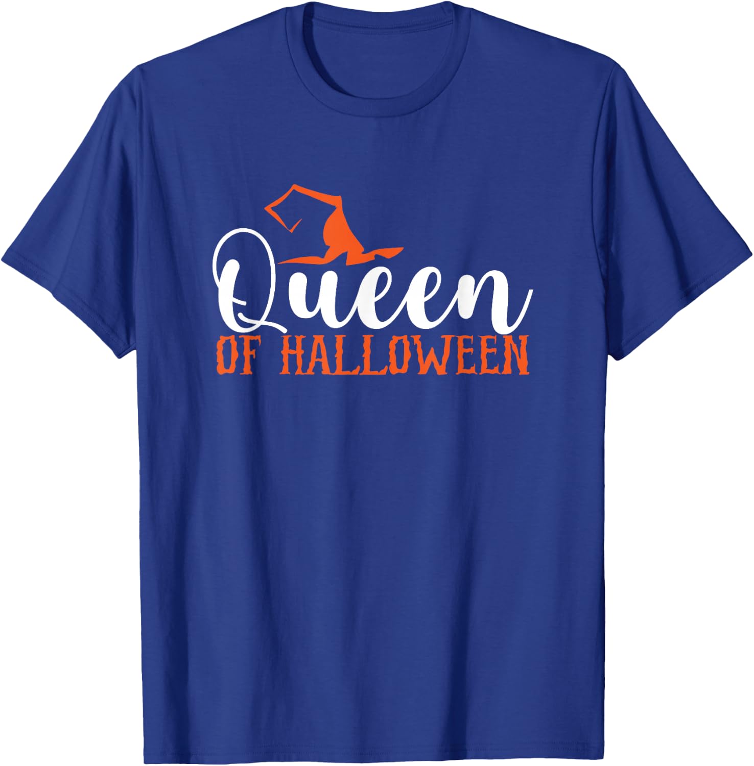 Queen Of Halloween Funny Witch Hat T-Shirt - T-Shirt | Royal