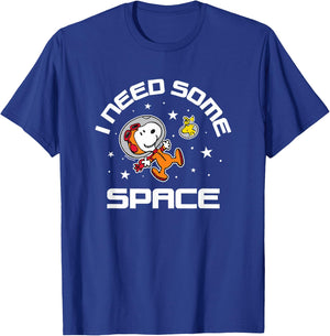 Peanuts - Snoopy and Woodstock I Need Some Space T-Shirt - T-Shirt | Royal