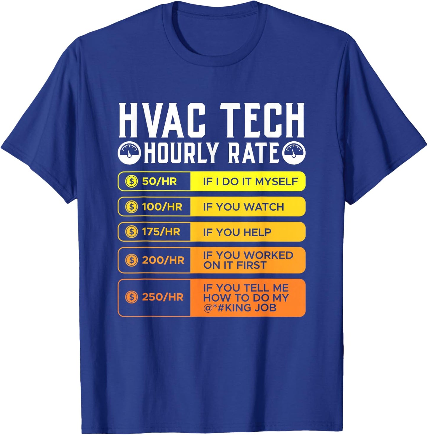 Hvac Technician Hourly Rate T Shirt I Air Conditioner Wiring T-Shirt - T-Shirt | Royal