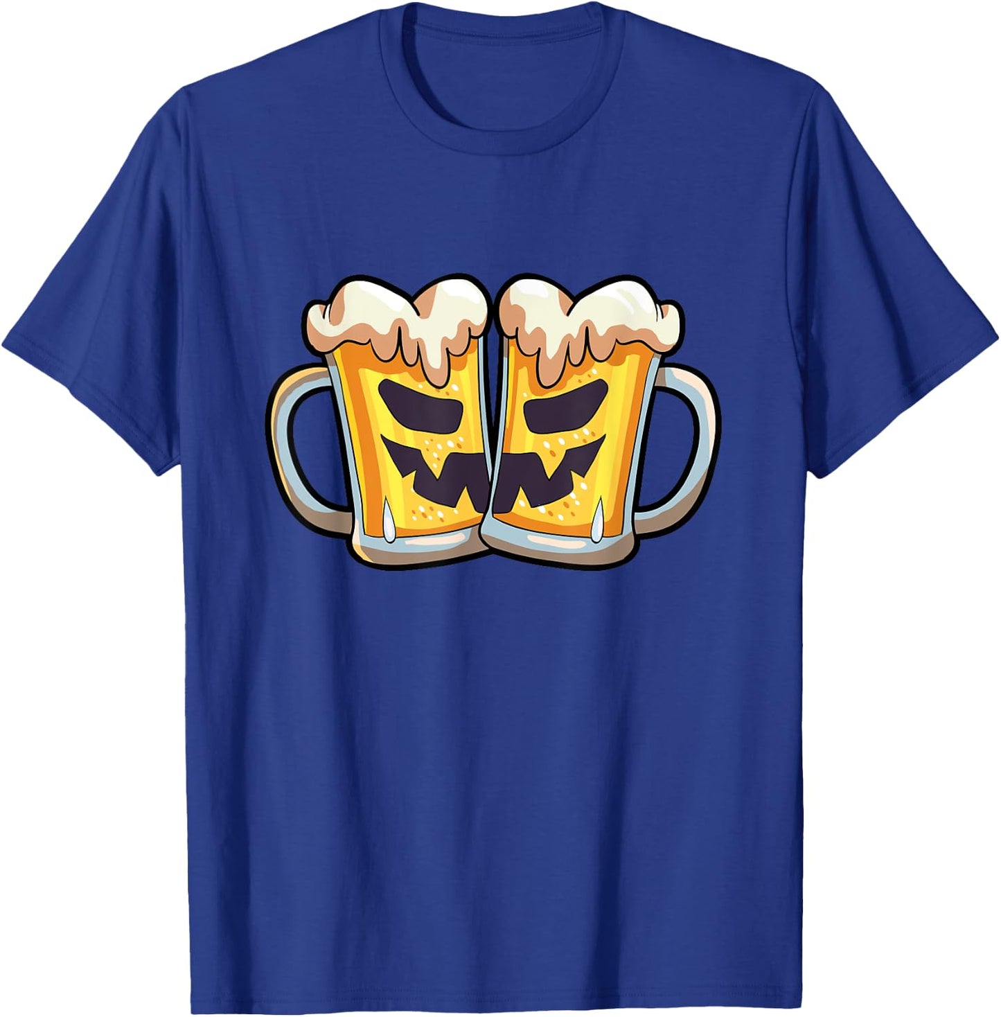 Funny Halloween Shirt Men Beer Lover Scary Pumpkin Face T-Shirt - T-Shirt | Royal