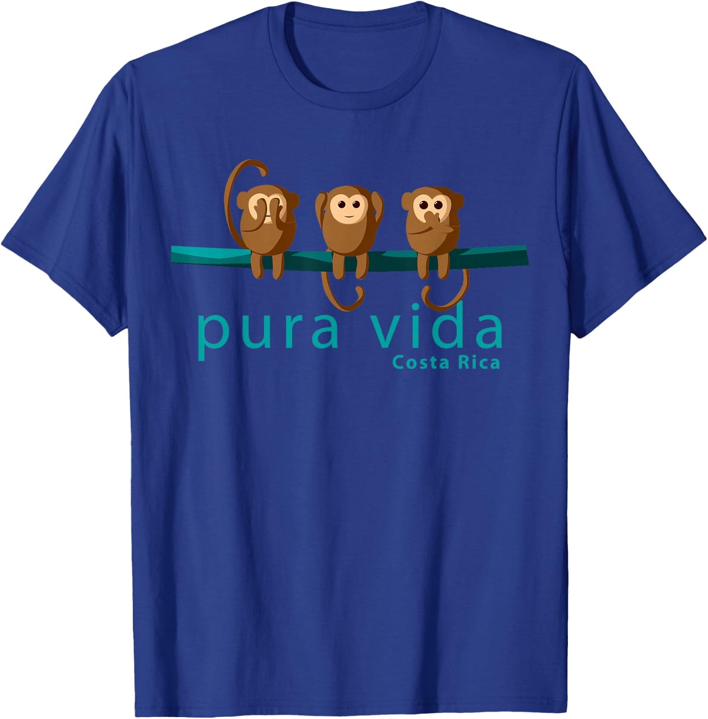 Pura Vida Monkeys Costa Rica T-Shirt - T-Shirt | Royal