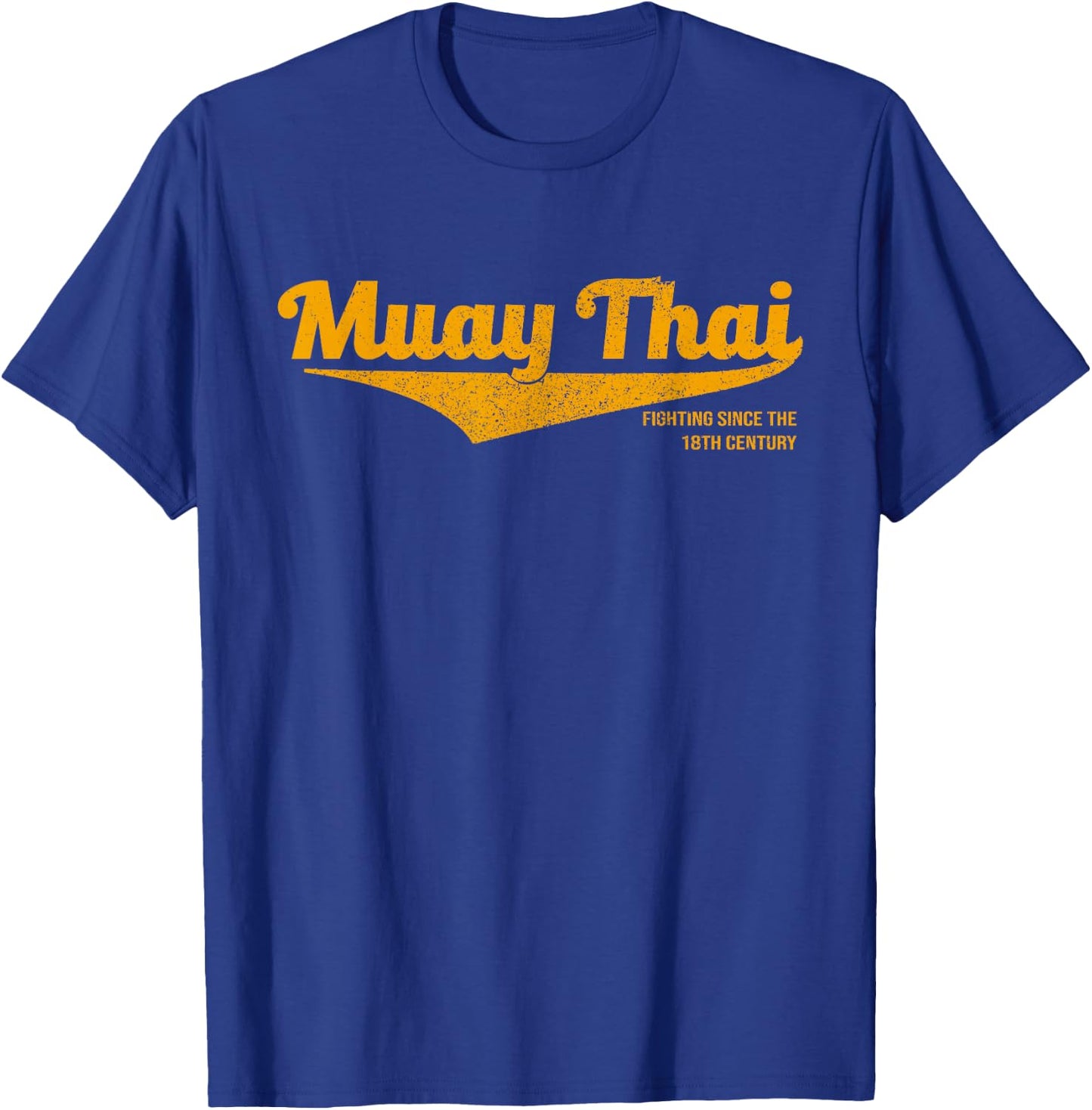 Distressed Muay Thai Kickboxing , MMA, BJJ, Thailand T-Shirt - T-Shirt | Royal