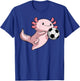 Kawaii Axolotl Pun Funny Soccer Player T-Shirt - T-Shirt | Royal