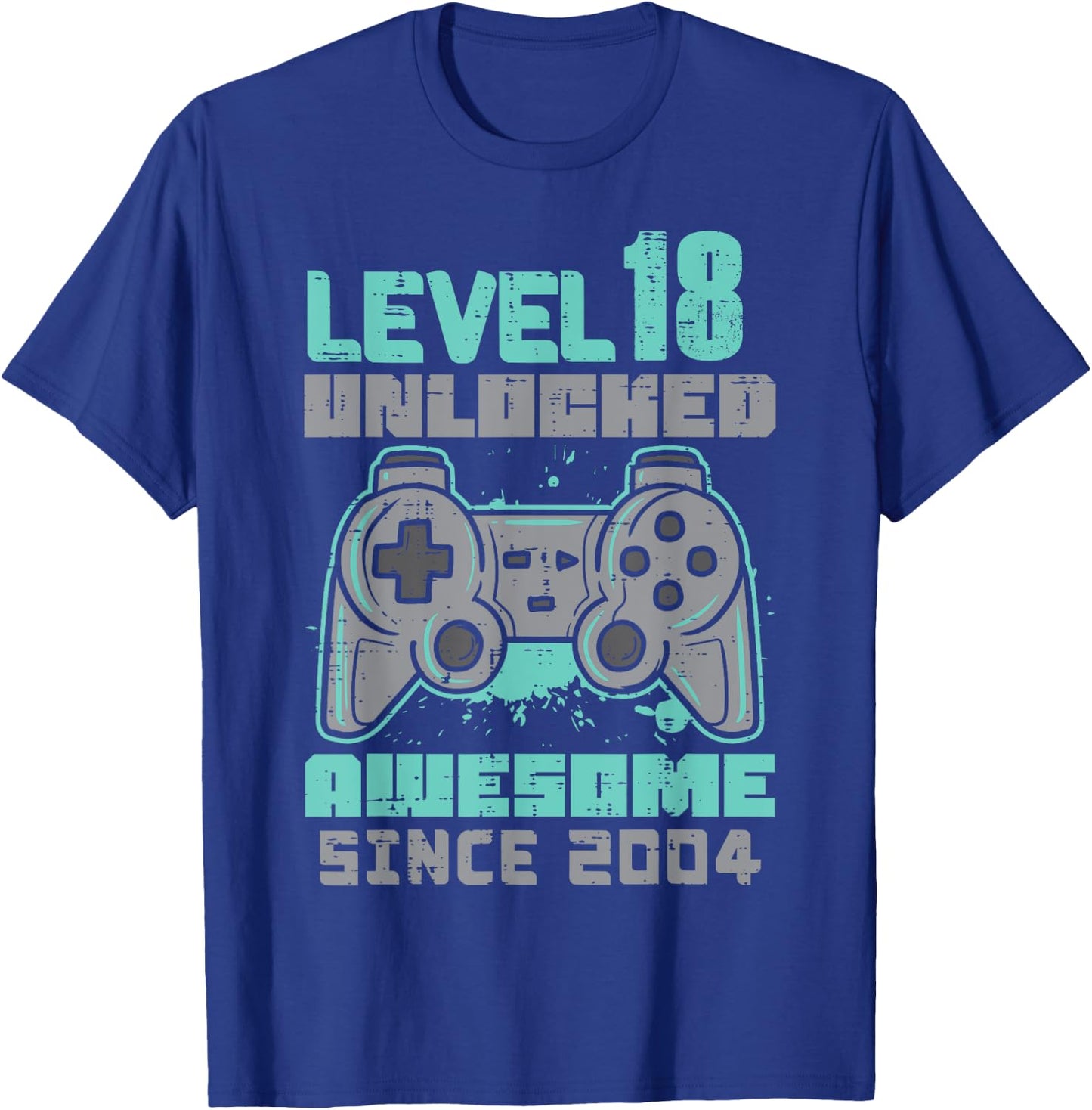 Level 18 Unlocked Born In 2001 Gamer 18th Birthday Him Men T-Shirt - T-Shirt | Royal