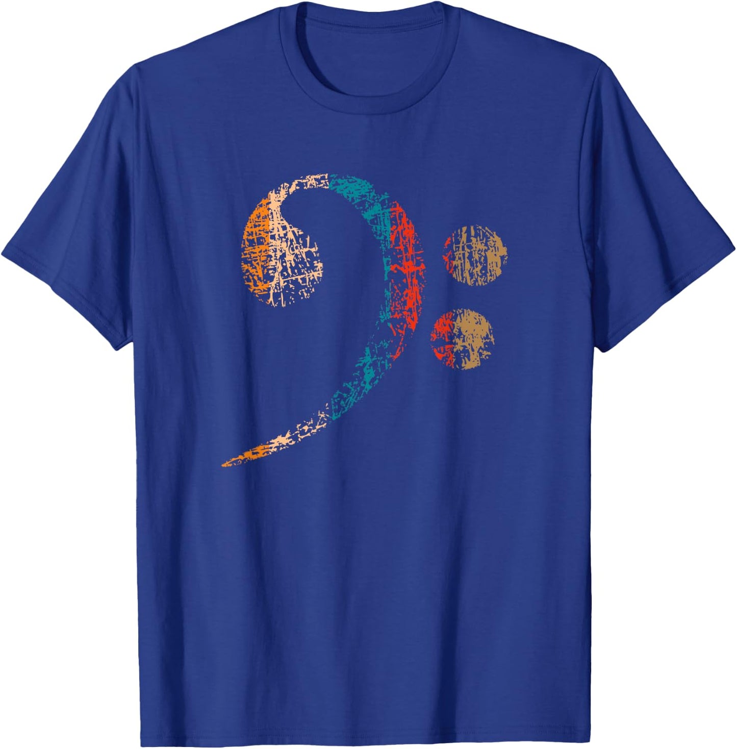 Vintage Bass Clef for Bass Players, Bassists Bands Orchestra T-Shirt - T-Shirt | Royal