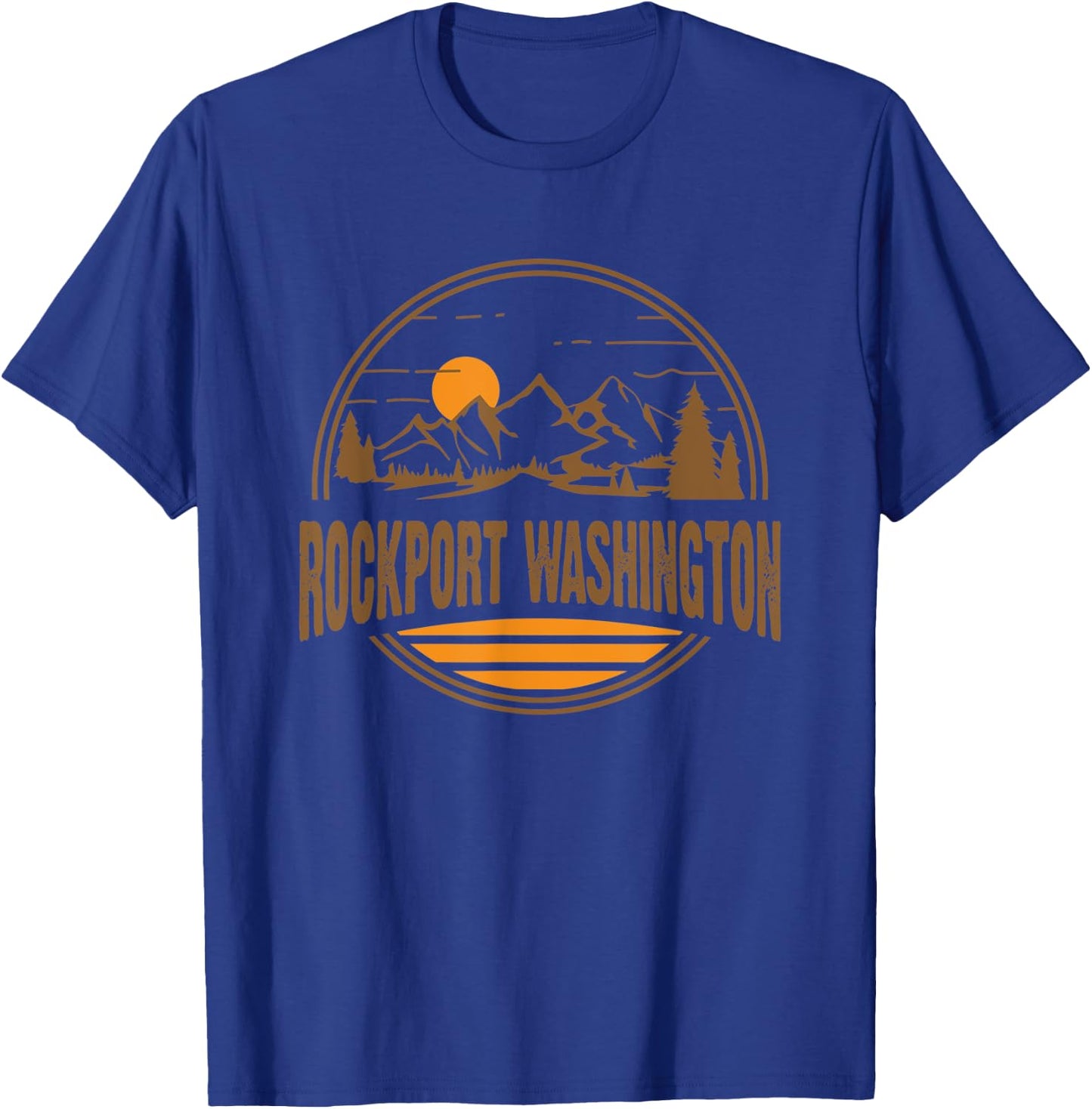 Vintage Rockport, Washington Mountain Hiking Souvenir Print T-Shirt - T-Shirt | Royal