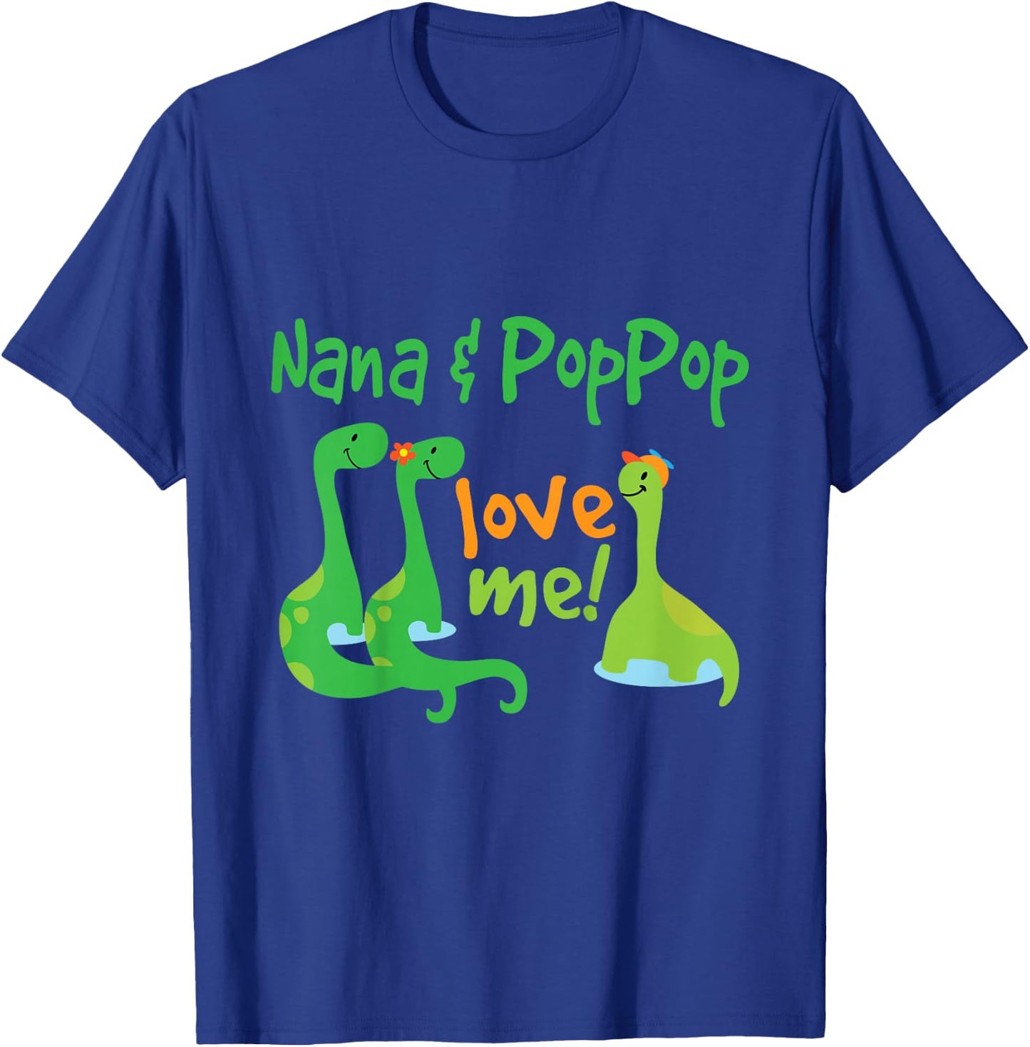 Kids Nana and PopPop Love Me Grandson Dinosaur T-Shirt - T-Shirt | Royal