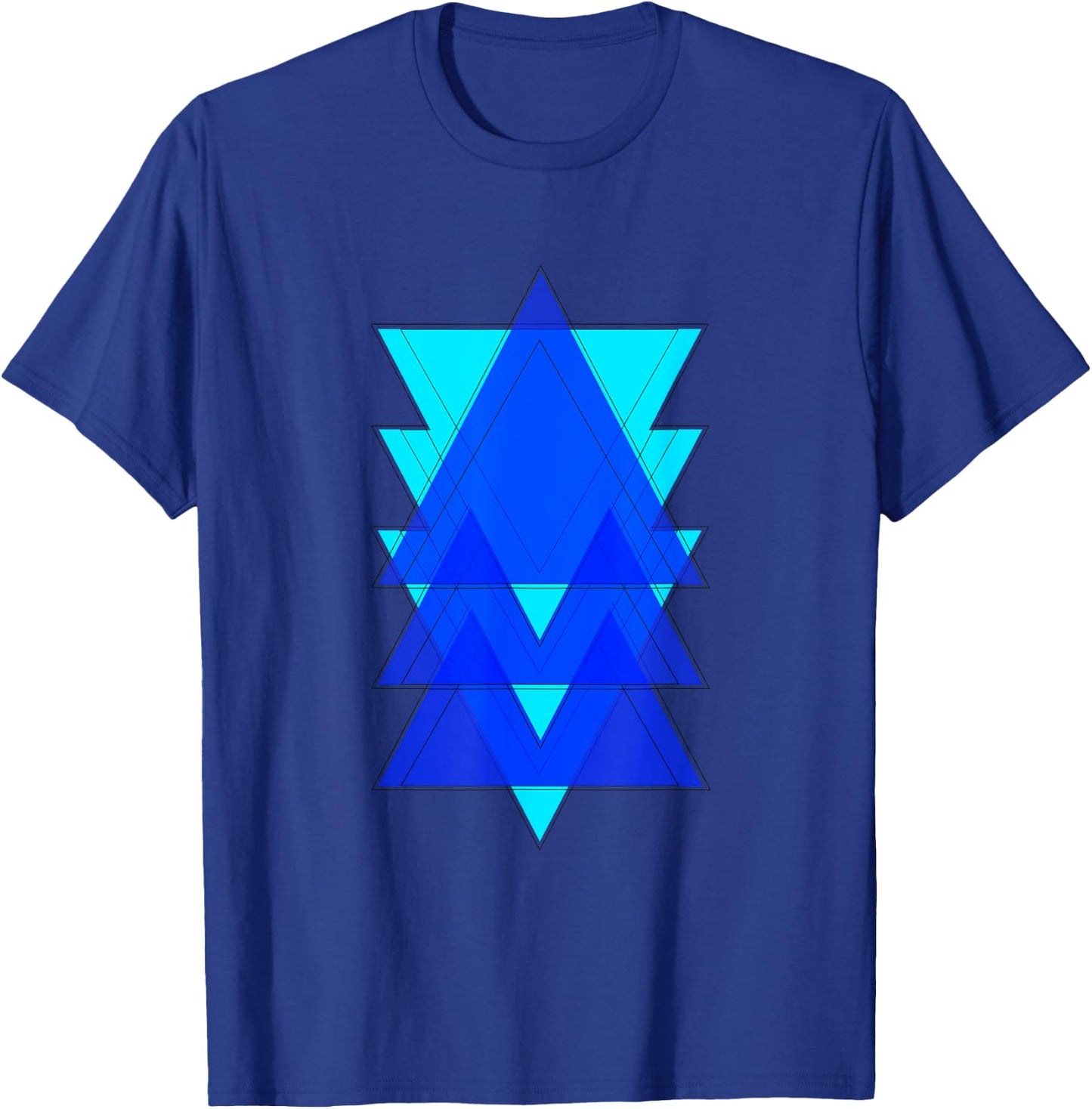 Triangle Pattern Design T-Shirt - T-Shirt | Royal