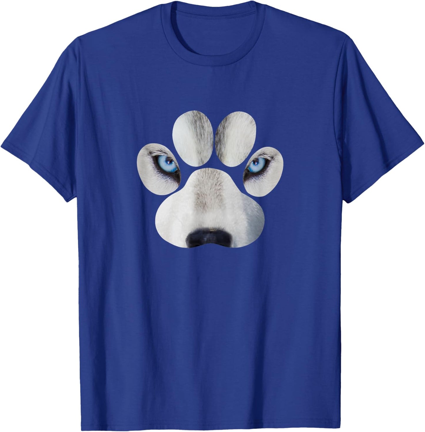 Siberian Husky Eyes Awesome Cute Huskies Paw Face T-Shirt - T-Shirt | Royal