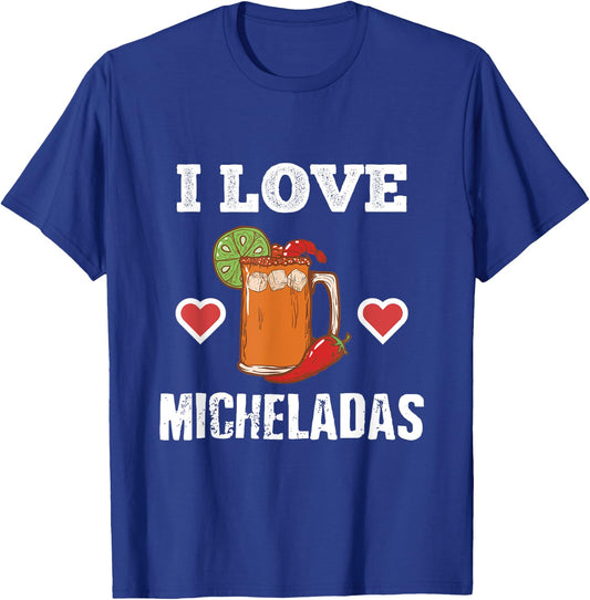 Cinco De Mayo Shirts I Love Micheladas Beer Chili Heart T-Shirt - T-Shirt | Royal