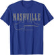 Nashville Tennessee Country Music City Skyline Guitar T-Shirt - T-Shirt | Royal