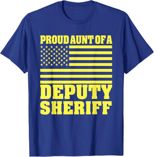 Proud Aunt Of A Deputy Sheriff American Flag T-Shirt - T-Shirt | Royal