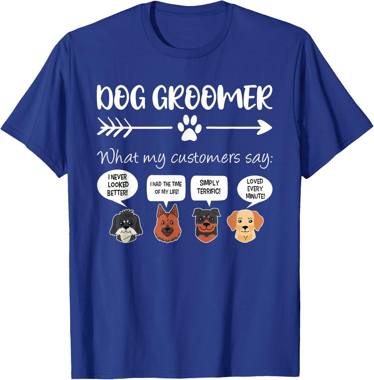 Dog Groomer Shirt Funny Dog Grooming Gift Dog Salon Women Girls Kids T-Shirt - T-Shirt | Royal