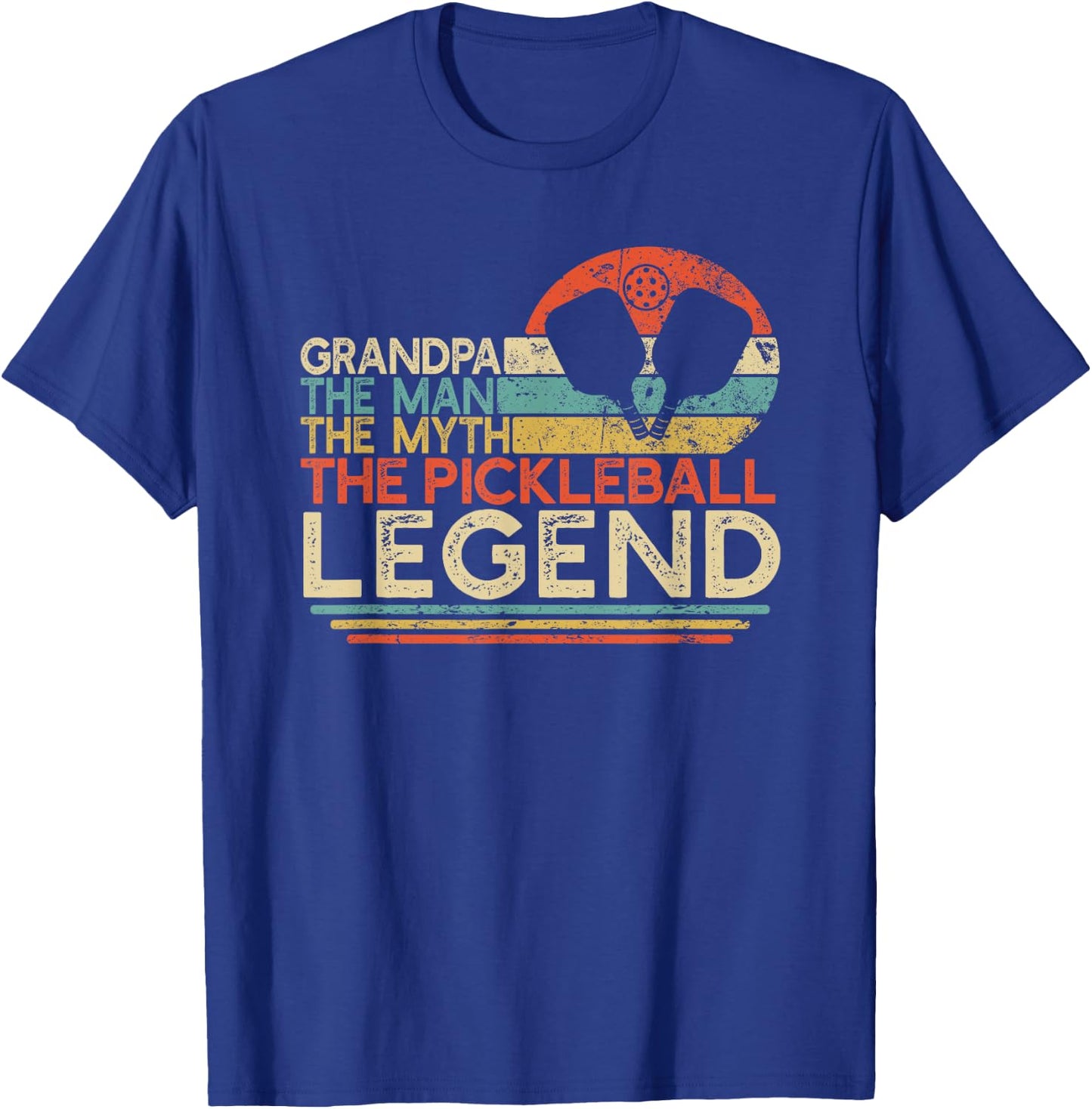 Vintage Pickleball Grandpa The Man The Myth The Legend T-Shirt - T-Shirt | Royal
