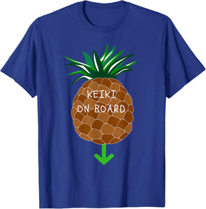 Keiki on Board Pineapple Hawaii Hawaiian Pregnancy Ohana T-Shirt - T-Shirt | Royal