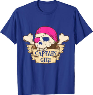 Captain Gigi Pirate Halloween Grandma Gift T-Shirt - T-Shirt | Royal