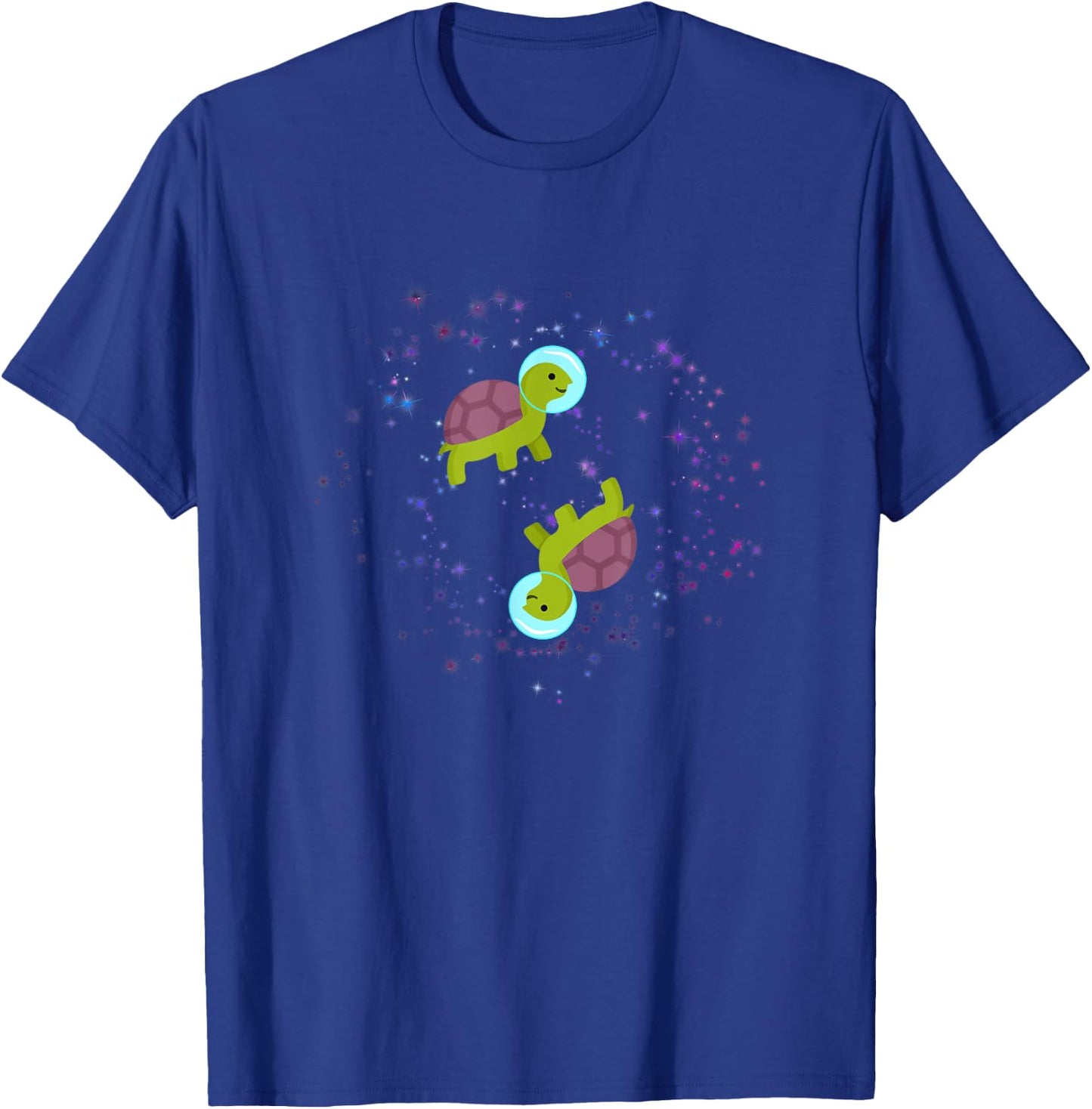Funny Two Turtles Flying in Space Astronaut T-Shirt - T-Shirt | Royal