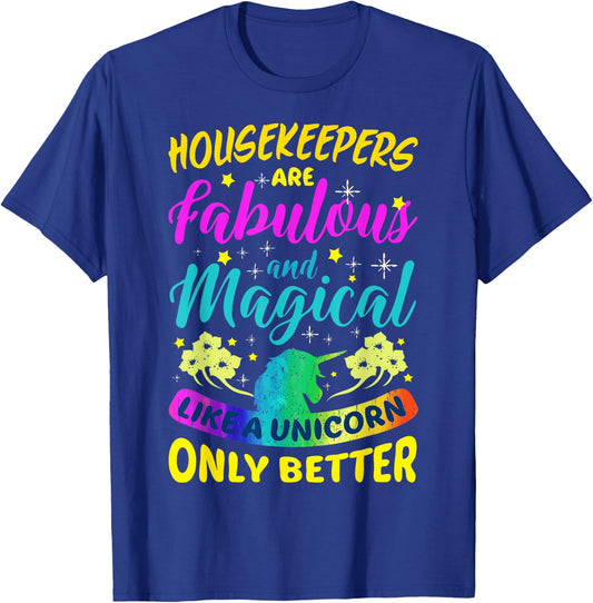 Housekeepers Cleaning Lady Funny Cute Colourful Housekeeping T-Shirt - T-Shirt | Royal