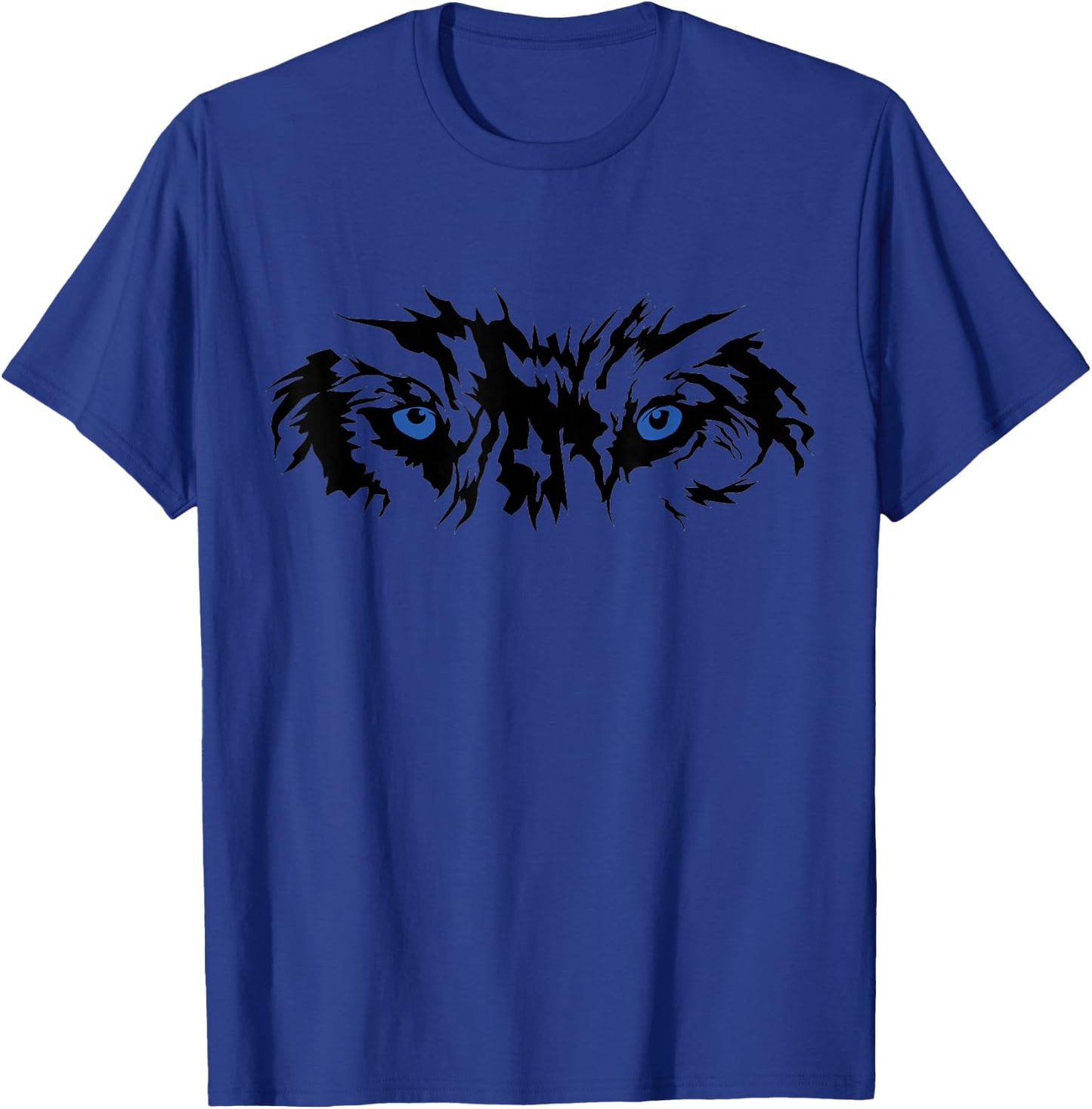 Wolf Face Blue Eyes Angry Wolf Face Shirt Women Men kids T-Shirt - T-Shirt | Royal