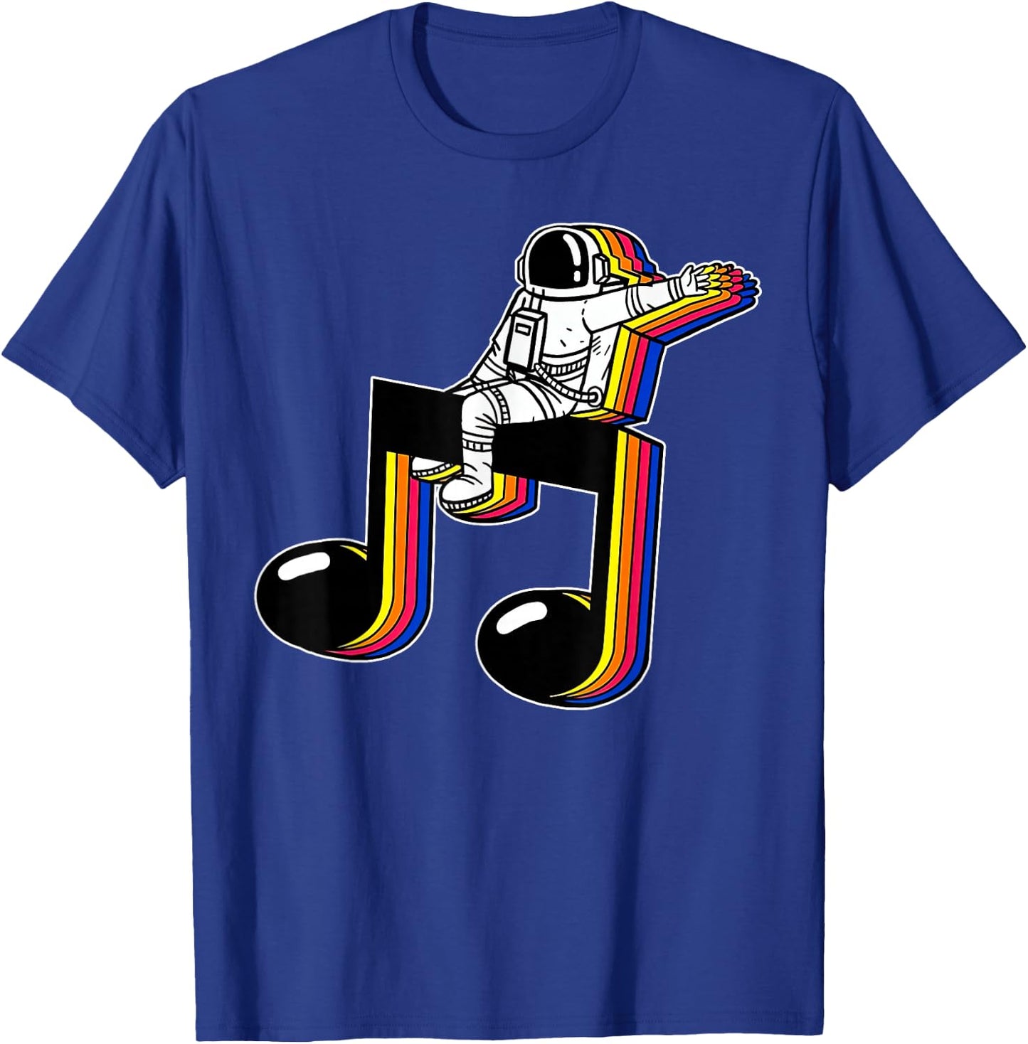 Vintage Astronaut On Music Note Space Teacher Music Lover T-Shirt - T-Shirt | Royal