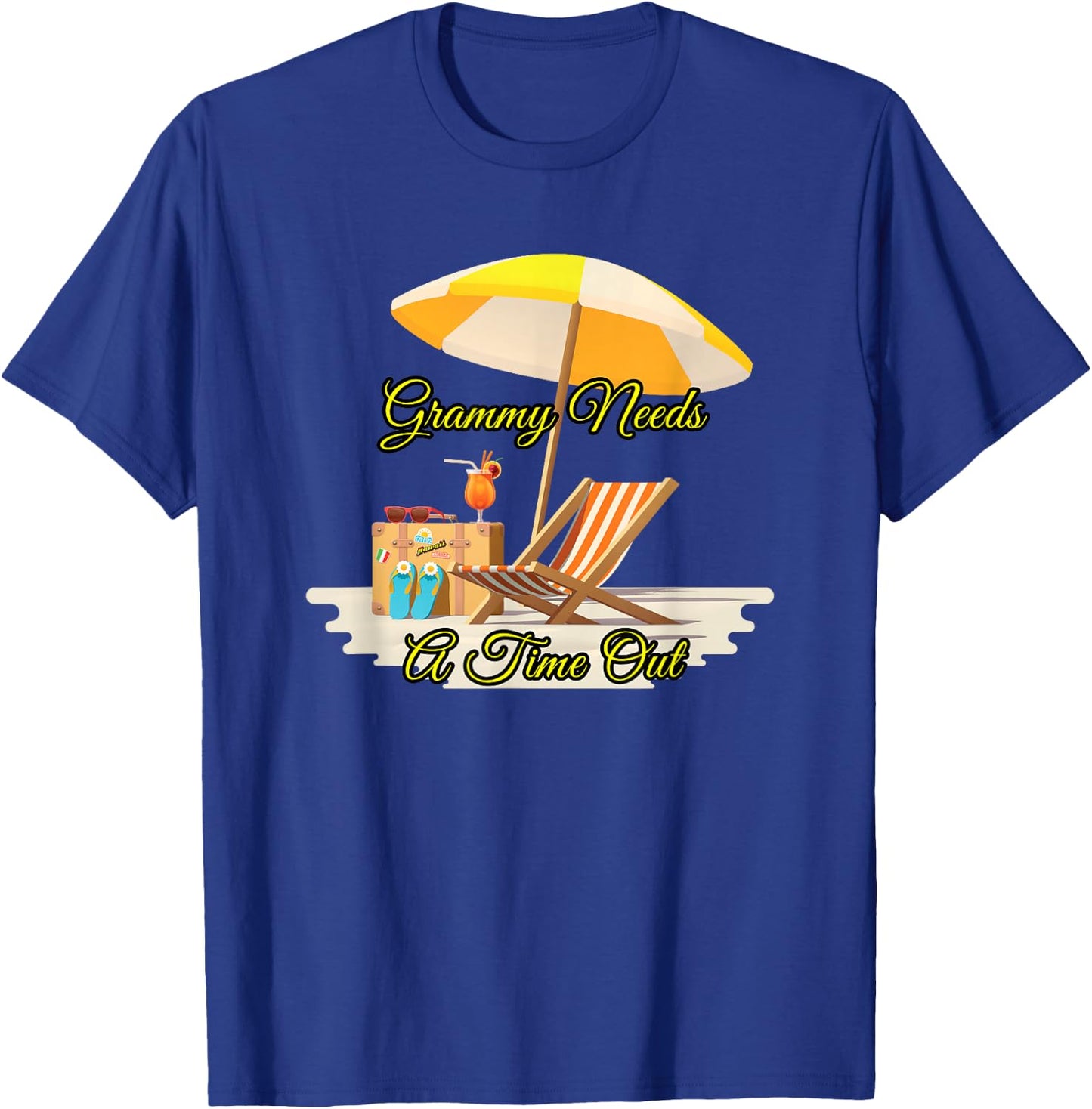 Grammy Needs A Timeout On The Beach With An Adult Beverage T-Shirt - T-Shirt | Royal
