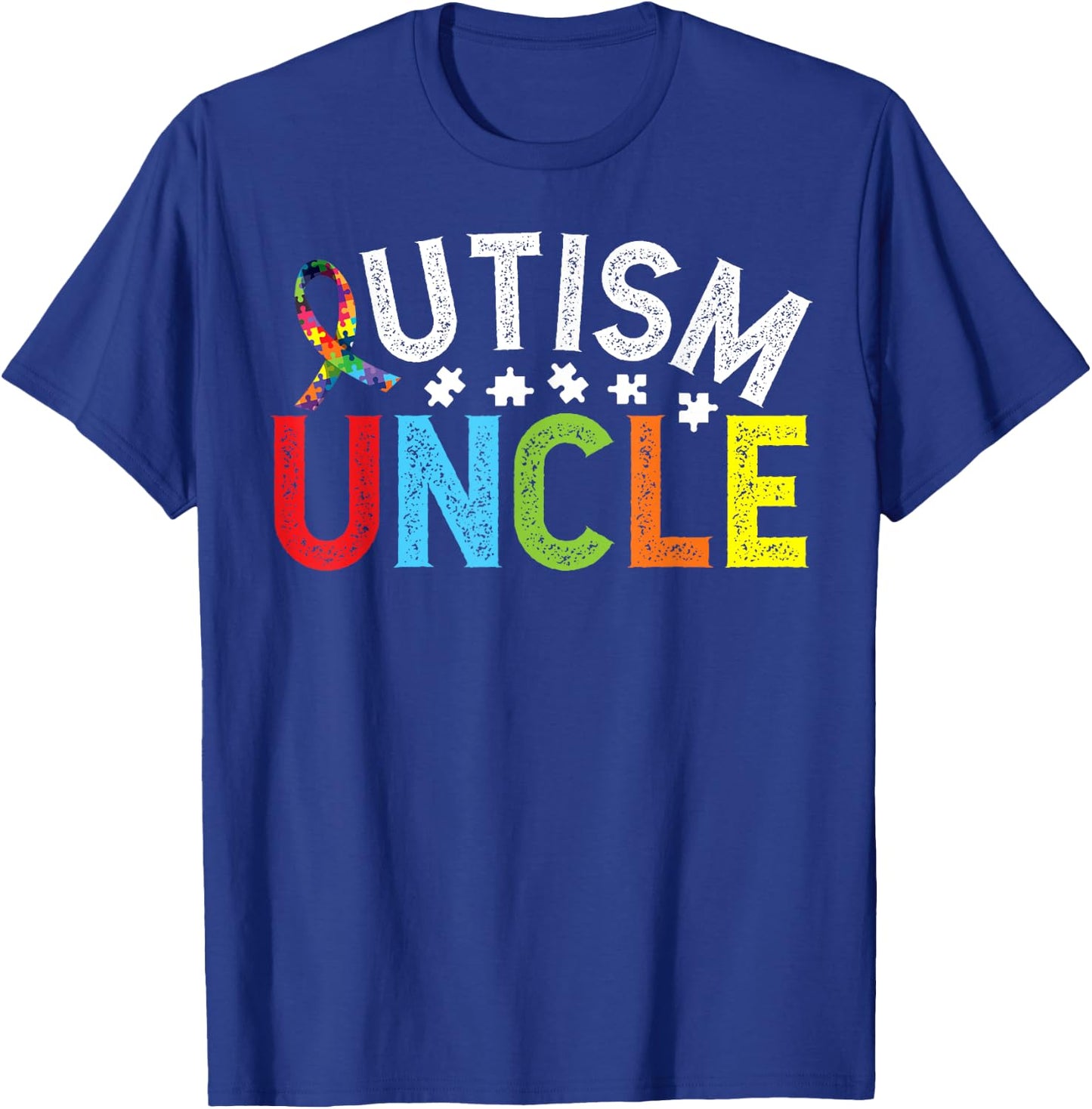 Proud Autism Uncle Autism Awareness For Uncle T-Shirt - T-Shirt | Royal
