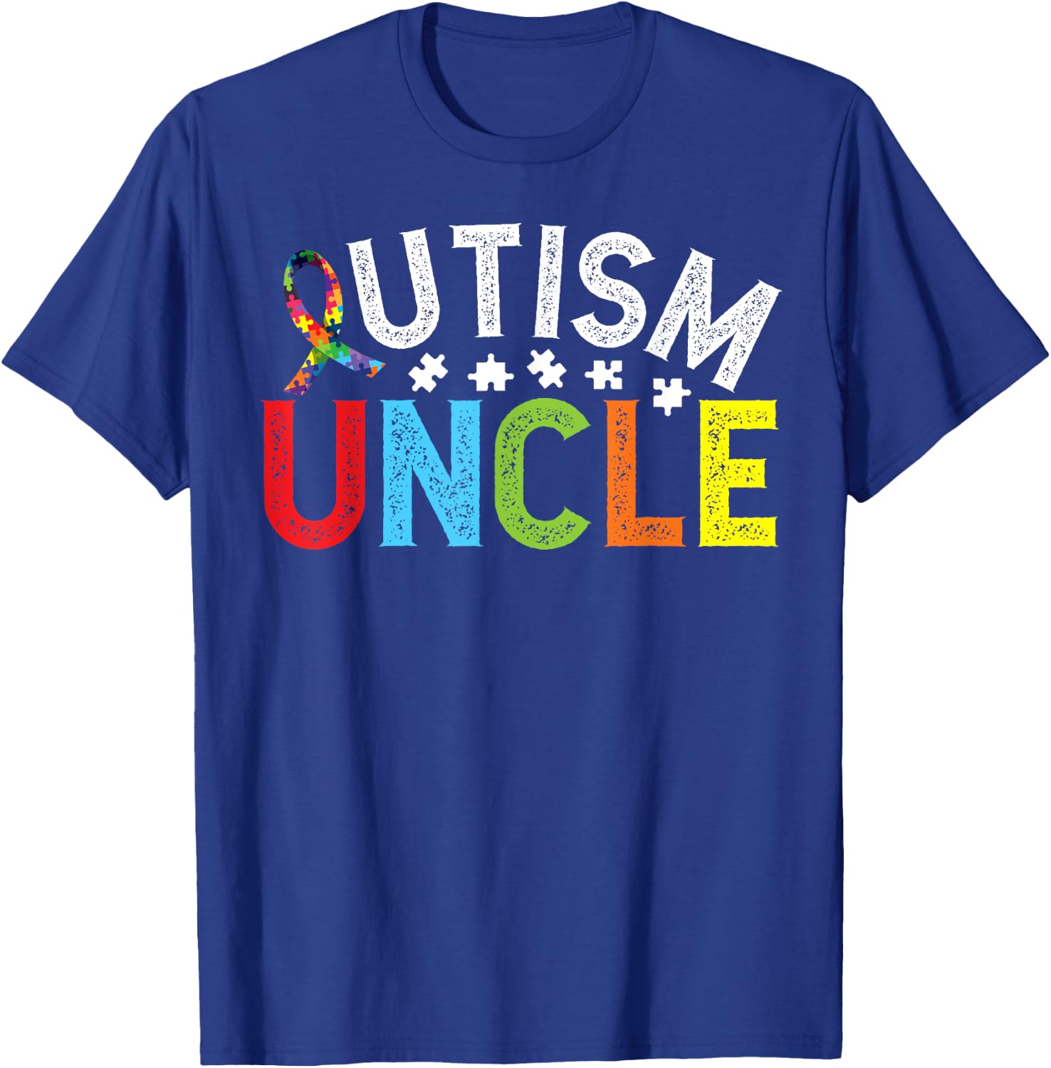 Proud Autism Uncle Autism Awareness For Uncle T-Shirt - T-Shirt | Royal