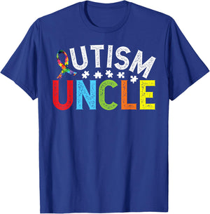 Proud Autism Uncle Autism Awareness For Uncle T-Shirt - T-Shirt | Royal