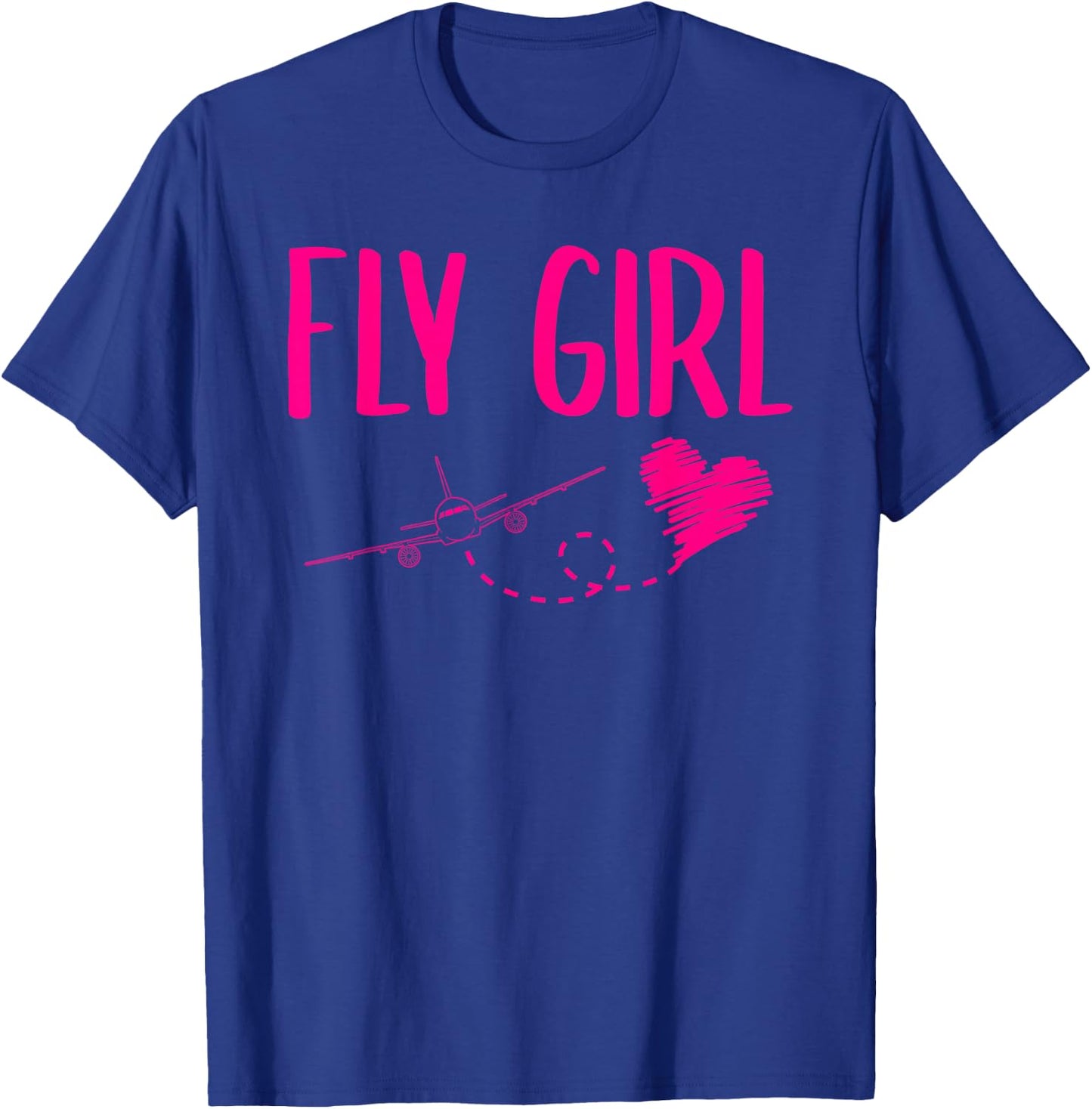 Plane Airplane Heart Flying Pilot Aircraft Aviation Fly Girl T-Shirt - T-Shirt | Royal