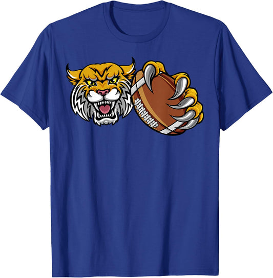 Wildcat Holding American Football Ball T-Shirt - T-Shirt | Royal